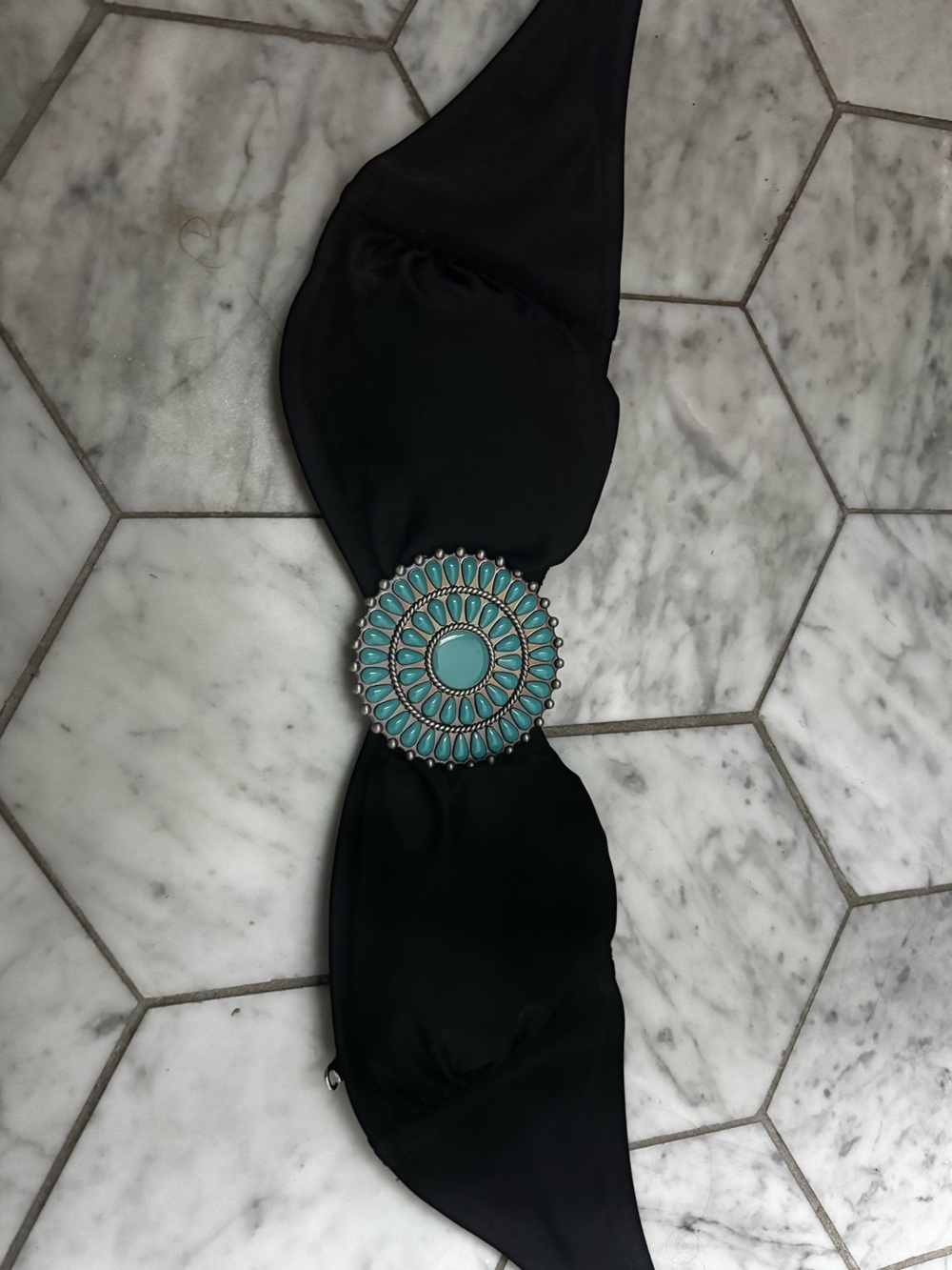Victoria's Secret Y2K strapless bikini top w/ Turquoise Medallion - Picture 6 of 10